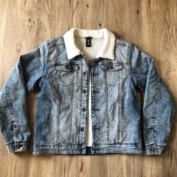 Hm Boys Sherpa Lined Denim Jacket 